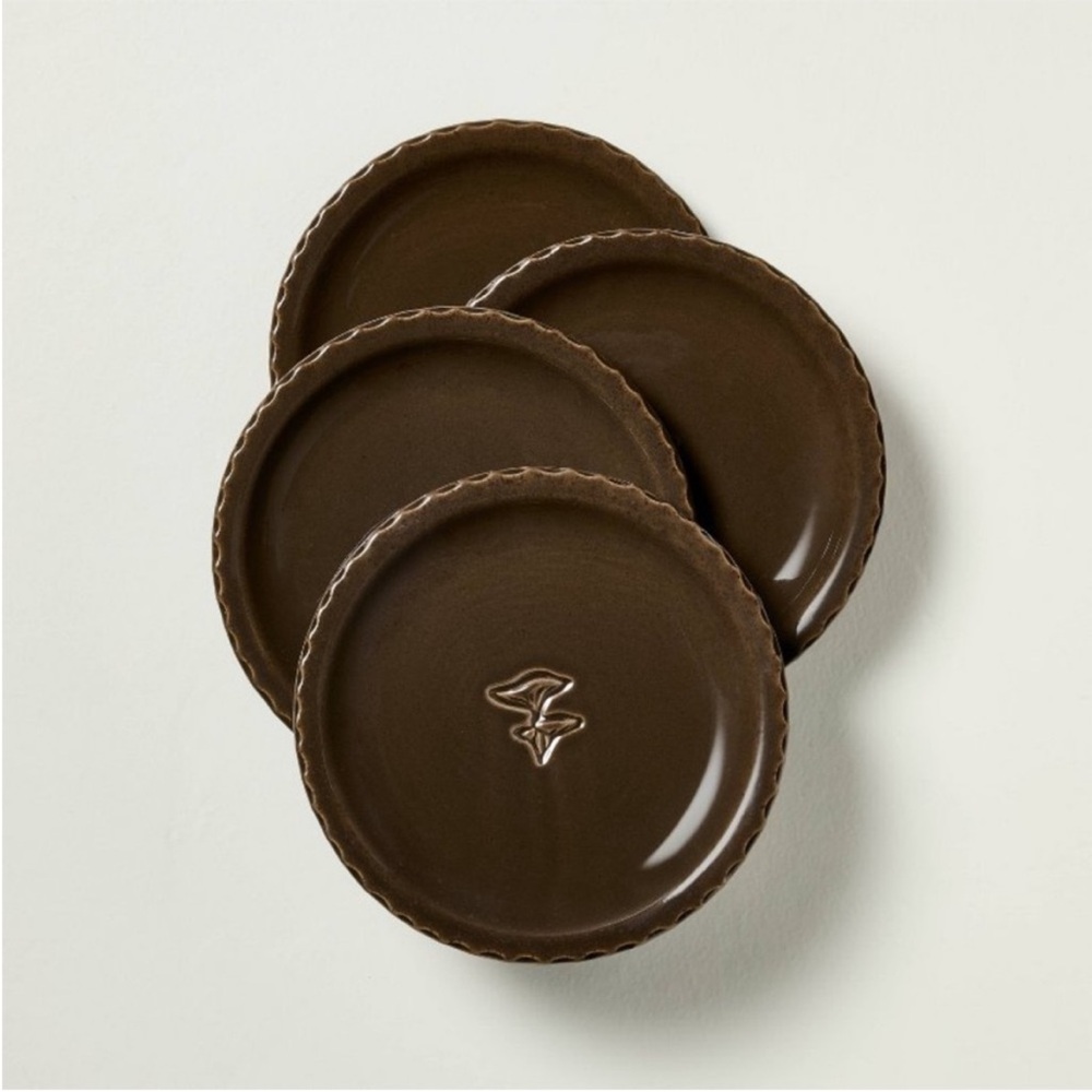Set of 4 Mushroom Ceramic Appetizer Plates from Hearth & Hand™ with Magnolia